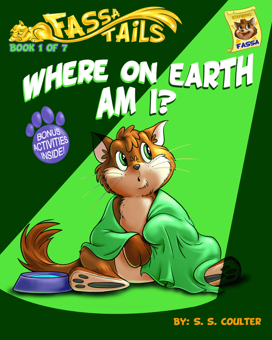 Front cover of 'Where On Earth Am I?' — Book 1 of The Fassa Tails children's adventure series by S. S. Coulter
